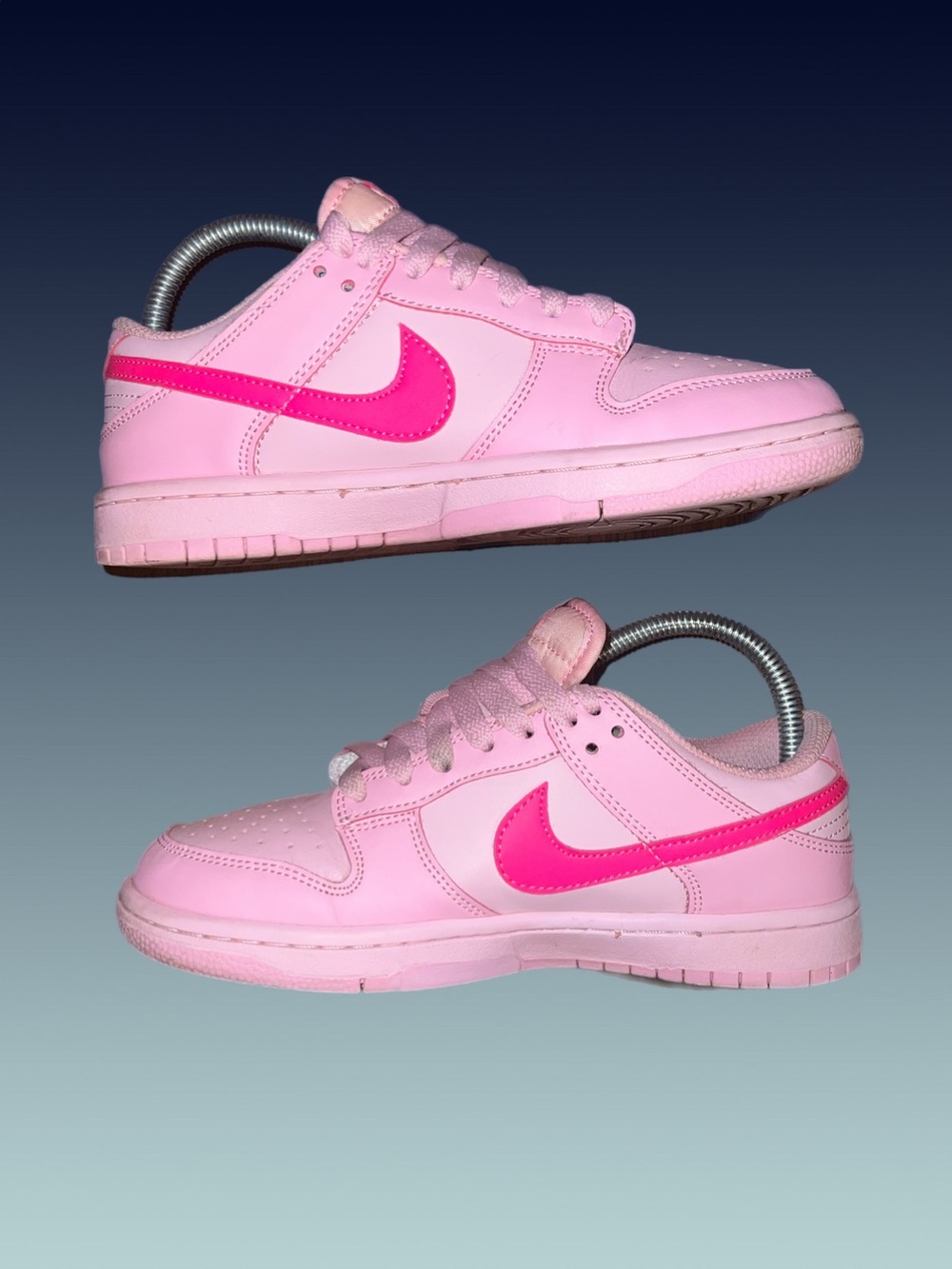 Nike Kids Low Top Sneakers - Light Pink with Hot Pink Swoosh